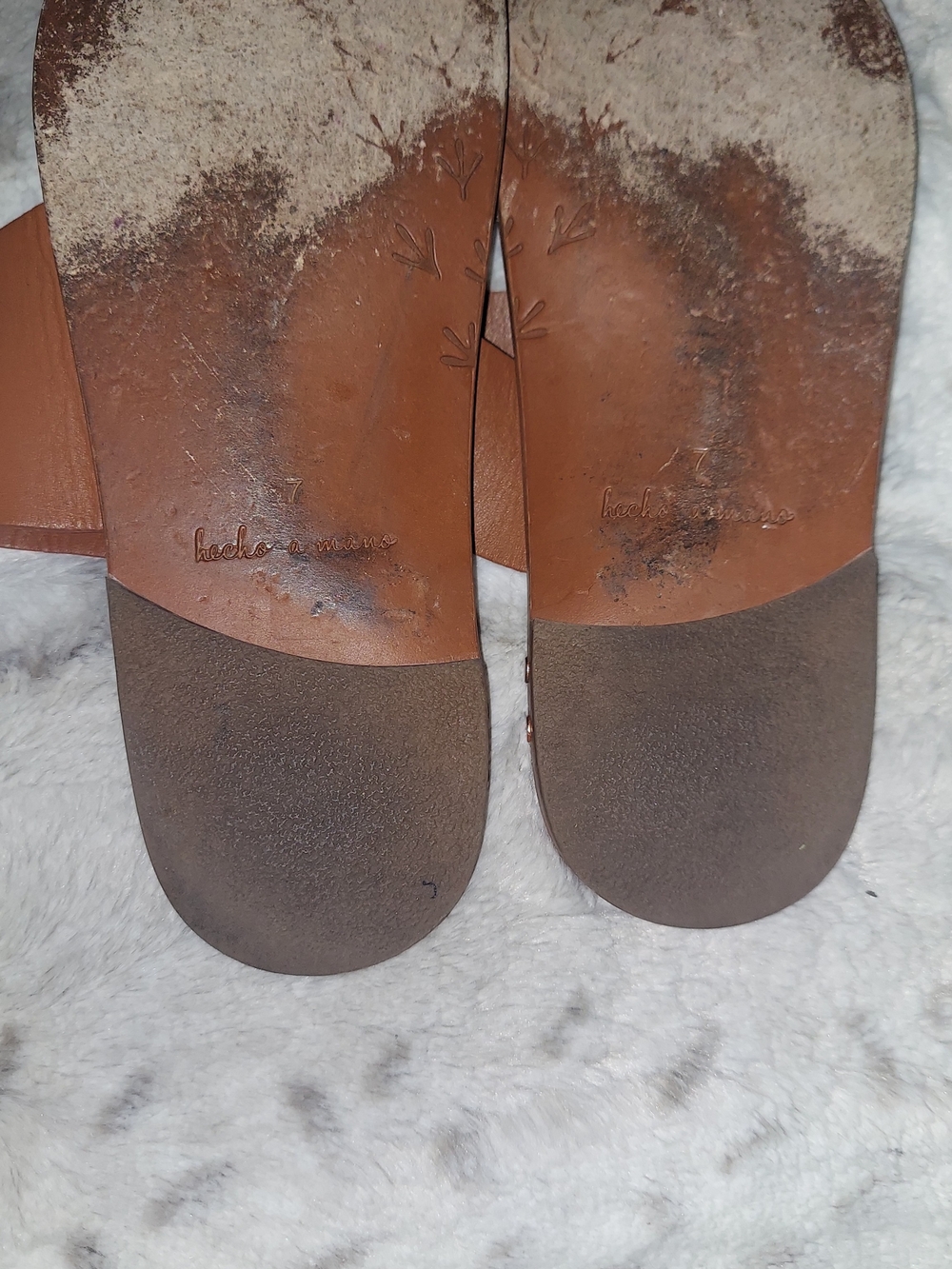Beek Brown Leather Slide Sandals - Picture 4 of 6